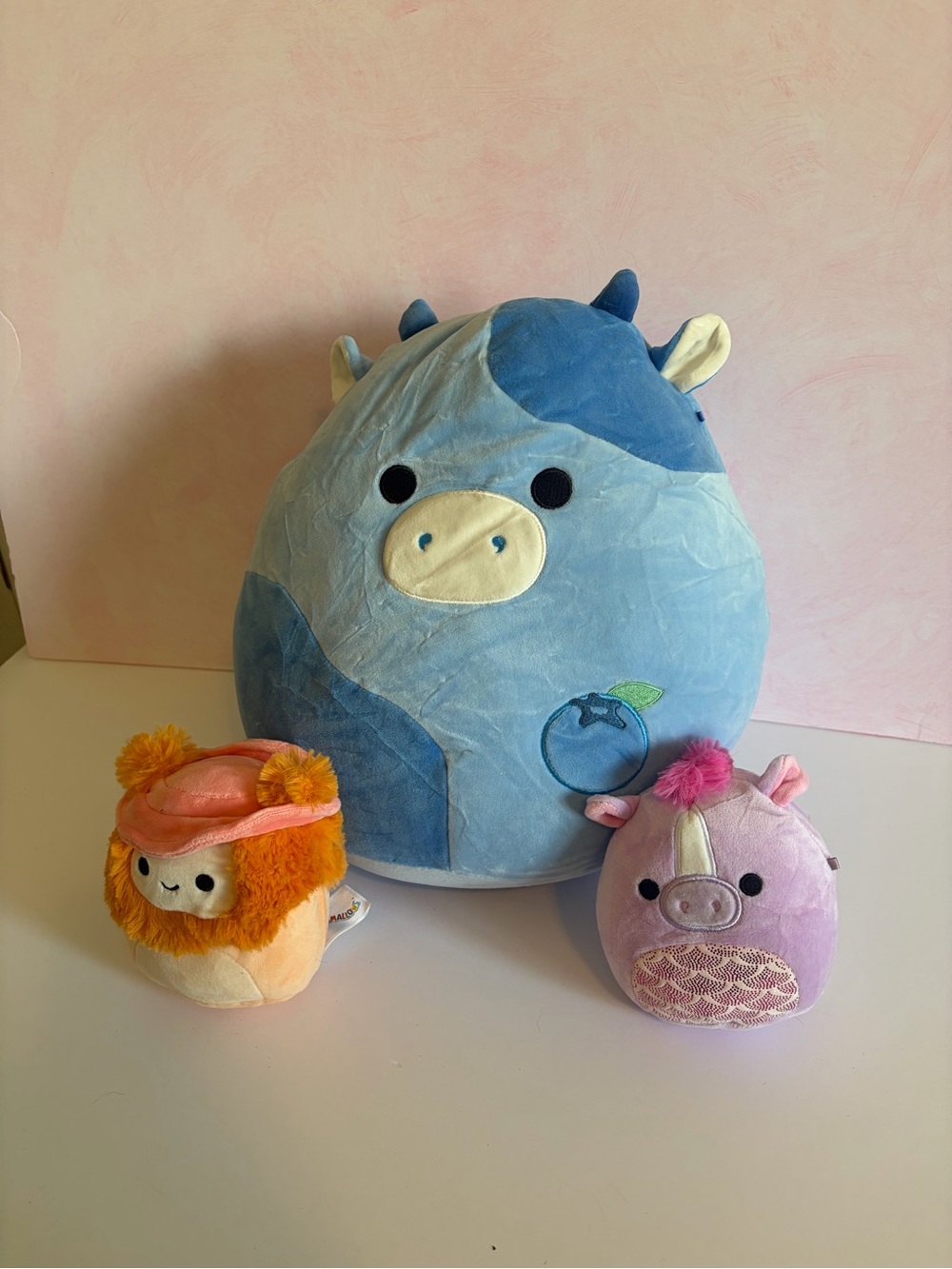 Squishmallow bundle of 3 : cow , Bigfoot , and horse